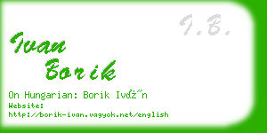 ivan borik business card